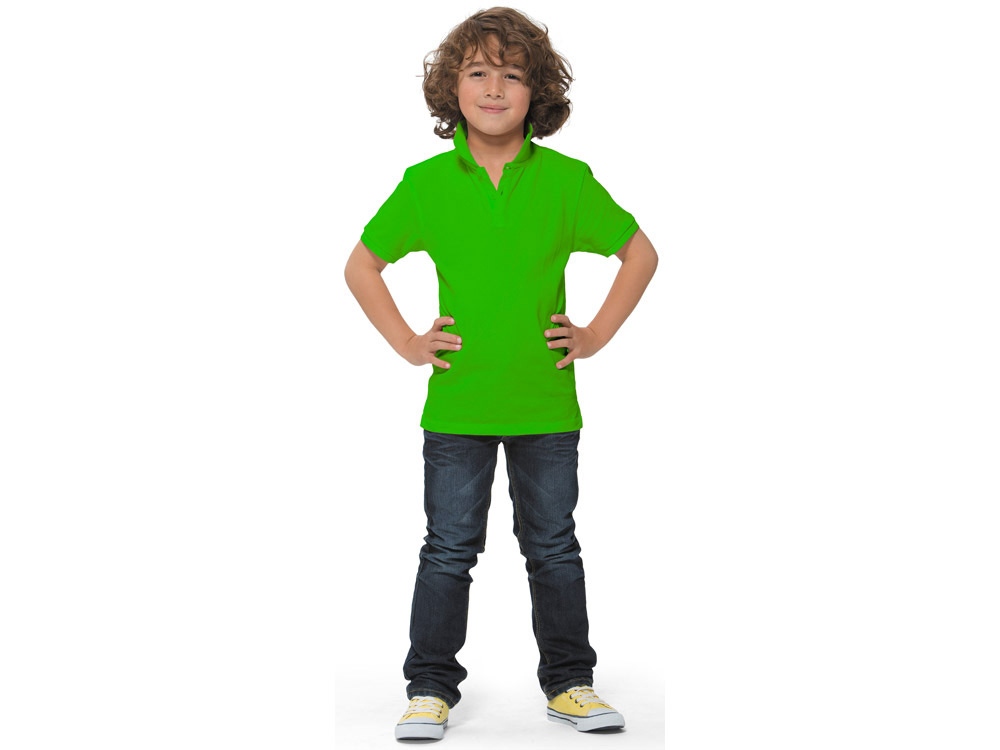 Рубашка поло Calgary детская, зеленое яблоко