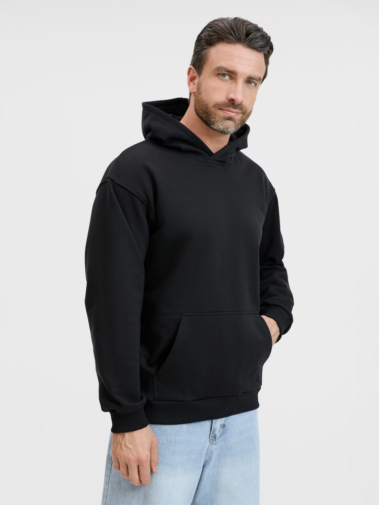 Худи унисекс оверсайз Songo, черное Худи унисекс оверсайз Songo, черное