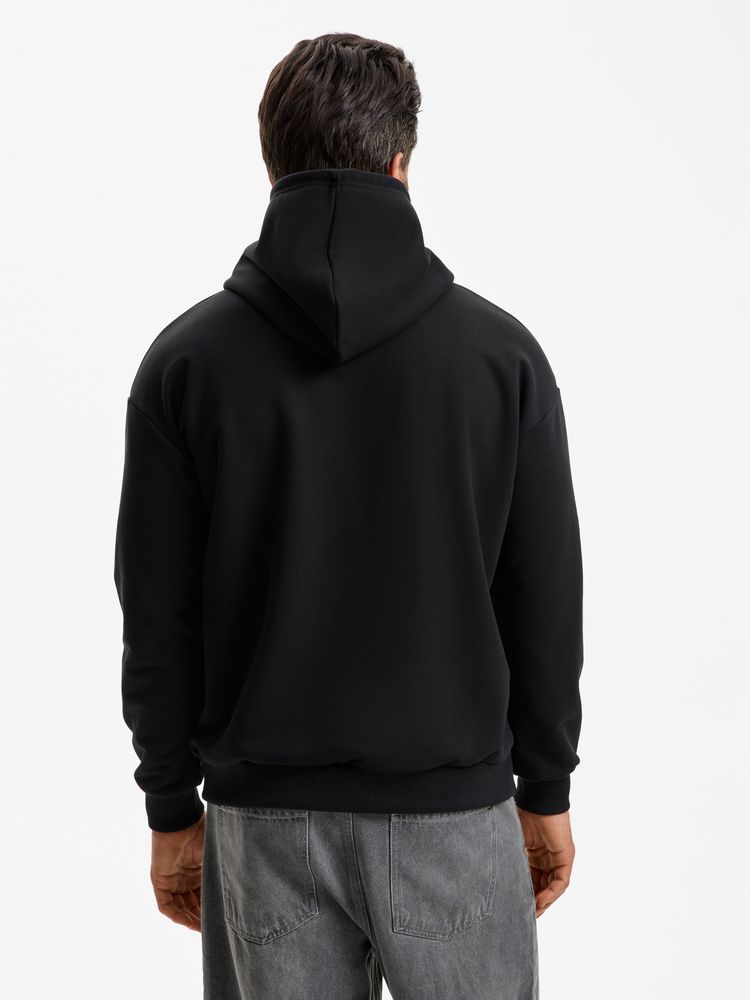 Худи унисекс оверсайз Daylero, черное Худи унисекс оверсайз Daylero, черное