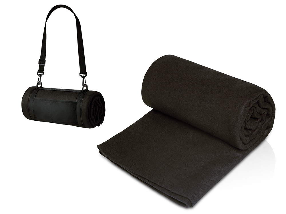 Плед Нежность с плечевым ремнем, черный