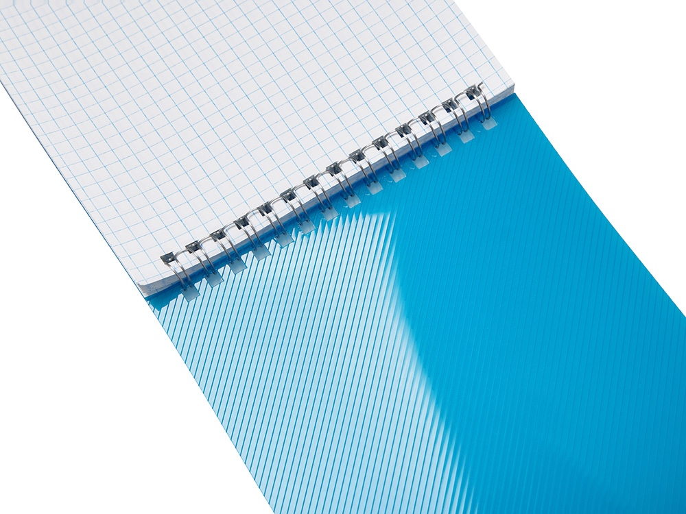 Блокнот на пружине в пластиковой обложке А5, синий