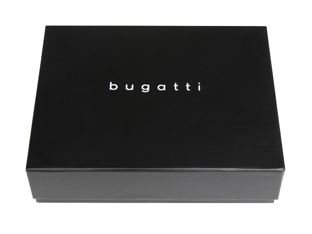 Зажим для денег BUGATTI КОМЕТА | COMET, с защитой данных RFID, черный, натуральная воловья кожа, 11х0,5х8,5 см