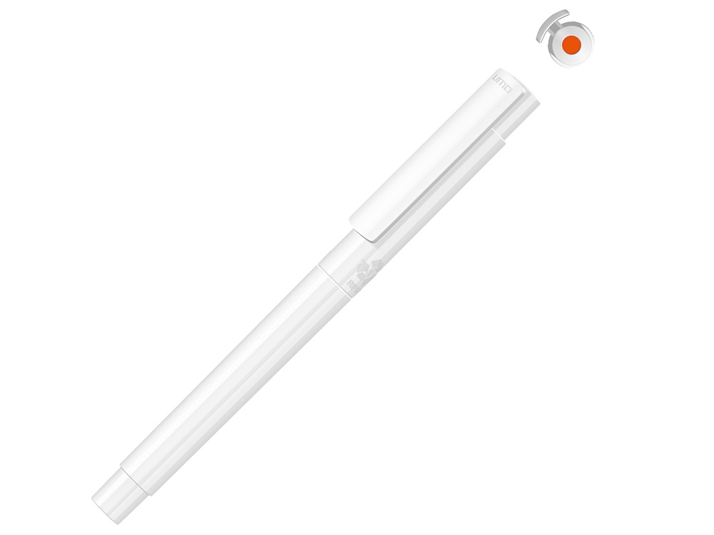 Капиллярная ручка в корпусе из переработанного материала rPET RECYCLED PET PEN PRO FL, белый с оранжевыми чернилами