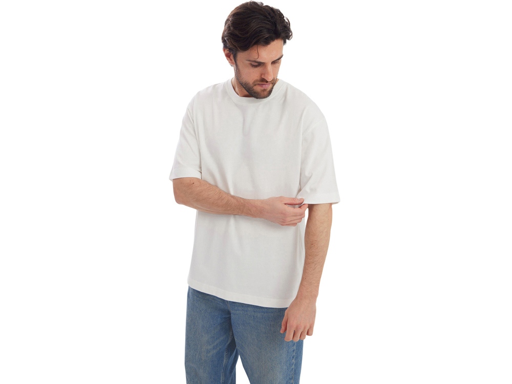 Футболка Kyoto из джерси 180 г/м2 с пич отделкой, унисекс, молочный