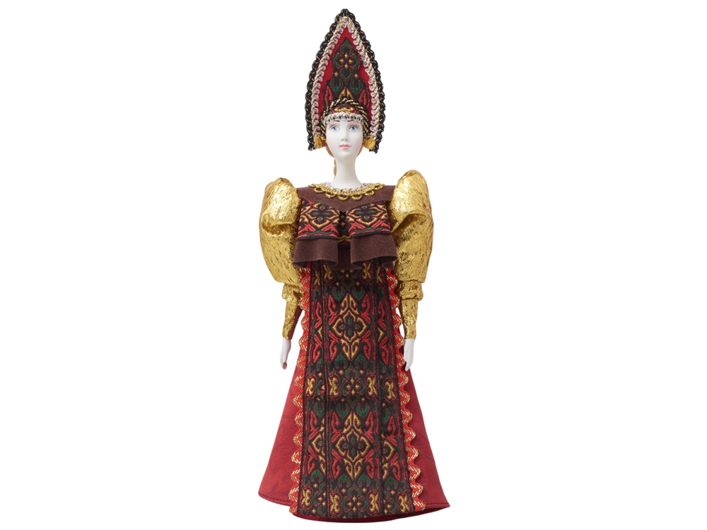 Подарочный набор: кукла фарфоровая, мед, красный