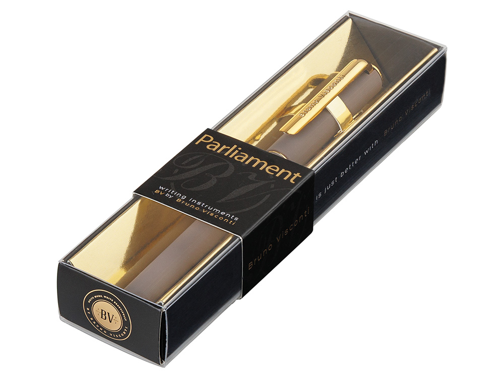 Ручка пластиковая шариковая Parliament, 0,7 мм, синие чернила, серый/золотистый