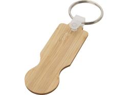 Ronan бамбуковый брелок для ключей в виде чемодана на колесах, натуральный