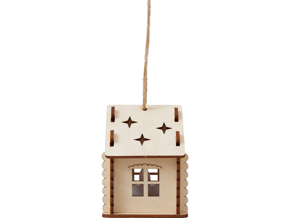 Подвеска с подсветкой домик (с мерцающей свечкой)