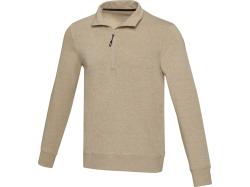 Tin унисекс-свитер с молнией на четверть из переработанных материалов Aware™ - Oatmeal Tin унисекс-свитер с молнией на четверть из переработанных материалов Aware™ - Oatmeal