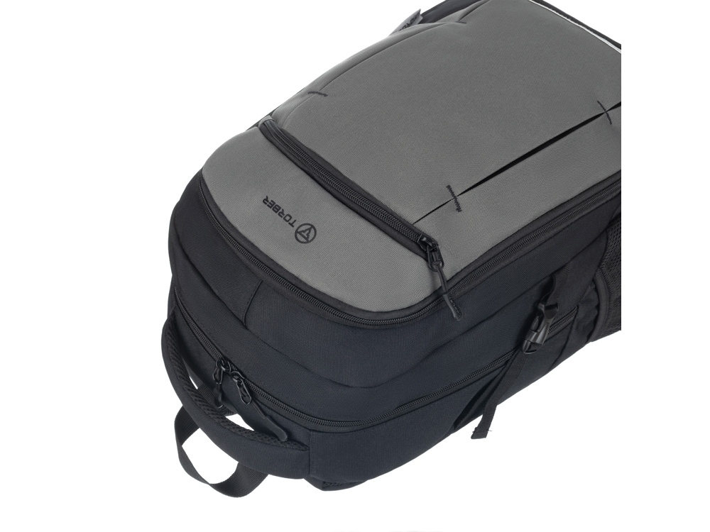 Рюкзак TORBER CLASS X, чёрно-серый, 46 x 32 x 18 см + Мешок для сменной обуви в подарок!