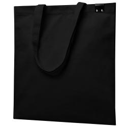 Сумка для покупок IVORY 325 г/м² с PU нашивкой, чёрный/чёрный Сумка для покупок IVORY 325 г/м² с PU нашивкой, чёрный/чёрный