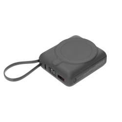 Внешний аккумулятор с подсветкой Ritter PD 10000mAh с функцией беспроводной зарядки 15W, серый