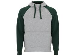 Свитшот Badet мужской, серый меланж/бутылочный зеленый