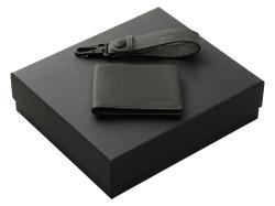 Подарочный набор Long River: кошелек, ремешок для ключей, черная коробка