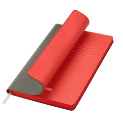Ежедневник Latte soft touch недатированный, серый/красный