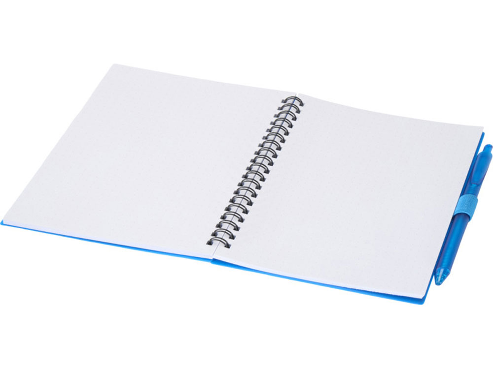 Набор Niove из блокнота из переработанного пластика в мягкой обложке и шариковой ручки (синие чернила) - Синий