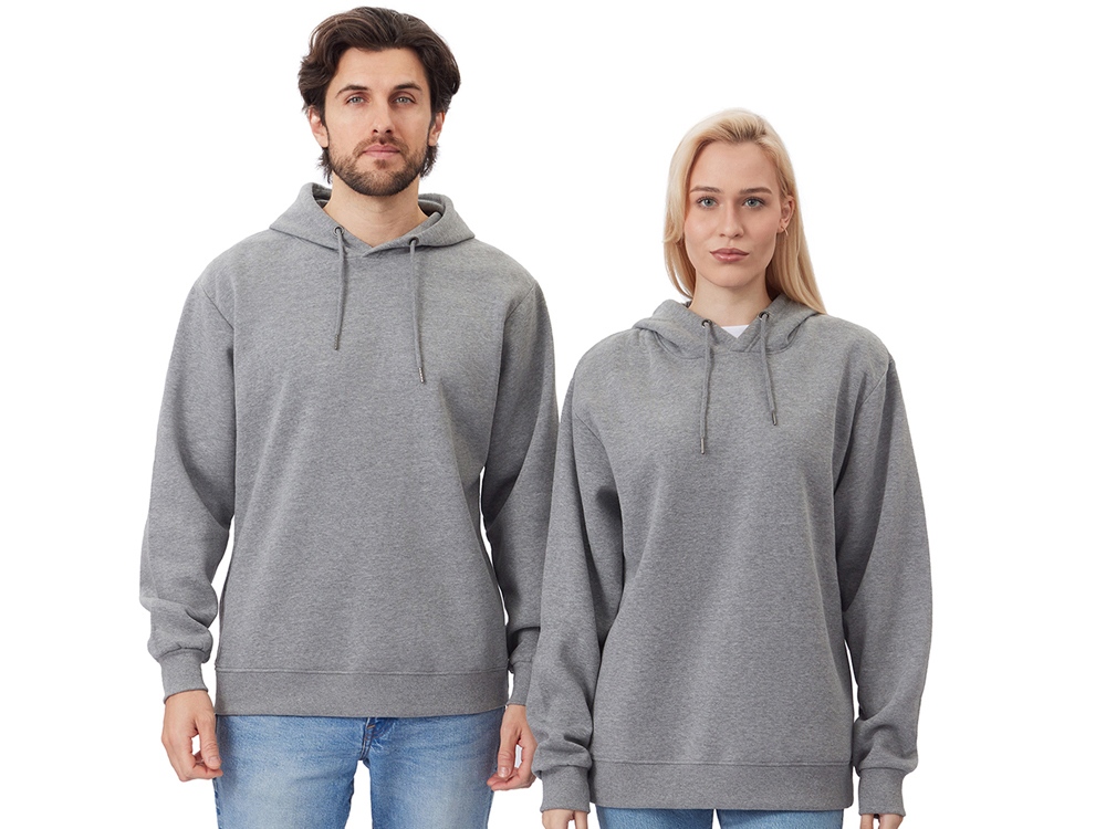 Толстовка с капюшоном Lisbon унисекс, серый меланж