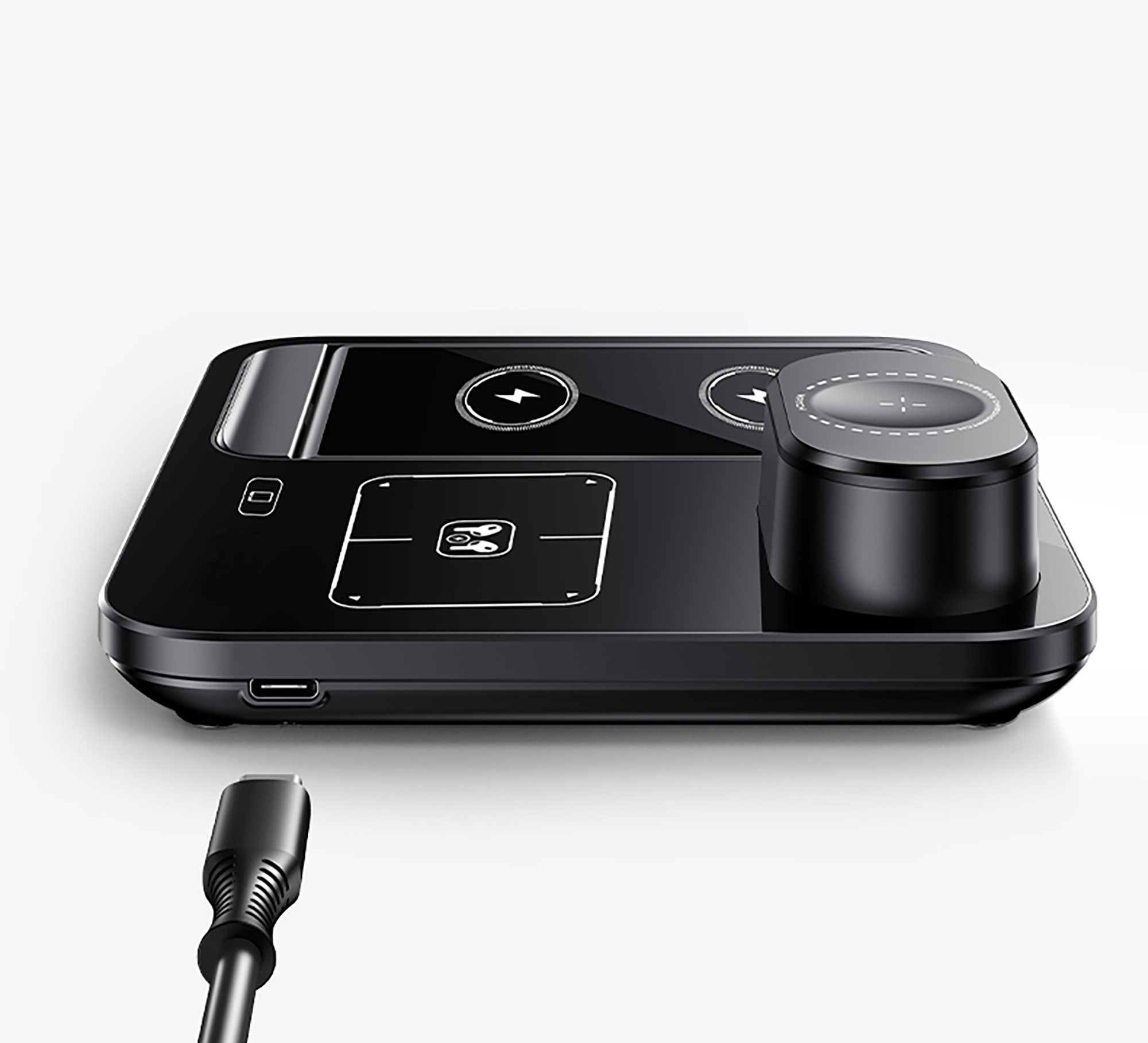 Беспроводная (15W) зарядная станция "Lift" с сенсорным подъёмным механизмом Беспроводная (15W) зарядная станция "Lift" с сенсорным подъёмным механизмом