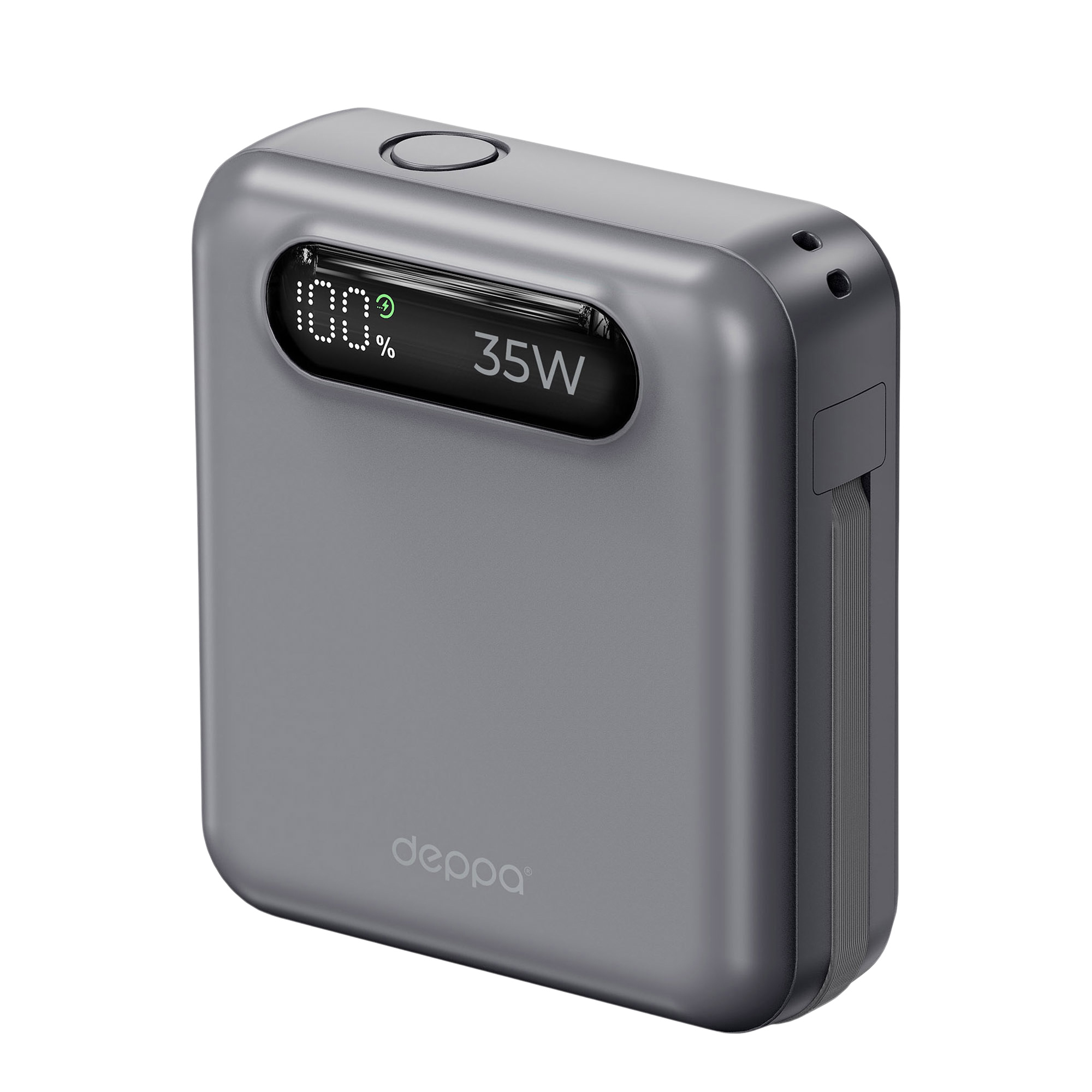 Внешний АКБ NRG Turbo Cable 10000 mAh, 35Вт, графит, Deppa