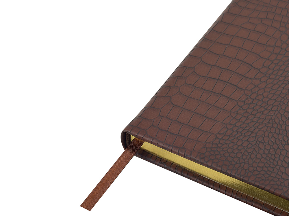 Ежедневник недатированный А5 Amazonia, коричневый с золотым обрезом