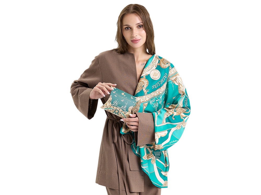 Платок Казань Драгоценная изумрудный Платок Казань Драгоценная изумрудный