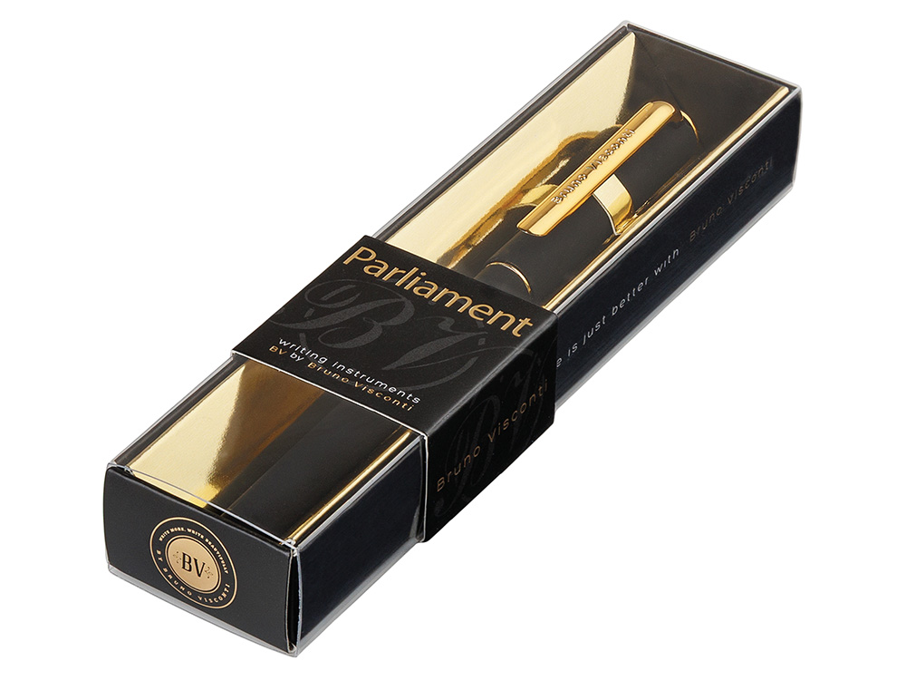 Ручка пластиковая шариковая Parliament, 0,7 мм, синие чернила, черный/золотистый Ручка пластиковая шариковая Parliament, 0,7 мм, синие чернила, черный/золотистый