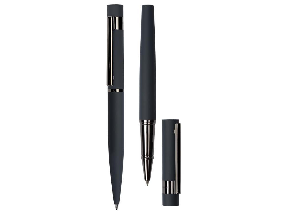 Подарочный набор: ручка шариковая, ручка-роллер. Hugo Boss, темно-синий