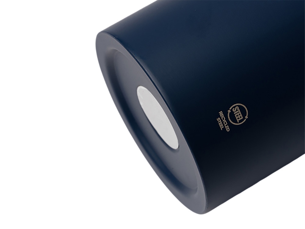 Бутылка LUWAK/ЛЮВАК из переработанной нержавеющей стали с карабином, синий нейви