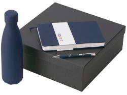 Подарочный набор с блокнотом С2, металлической ручкой и термобутылкой, темно-синий Подарочный набор с блокнотом С2, металлической ручкой и термобутылкой, темно-синий