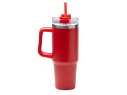 Термокружка Крэнстон с двойными стенками из переработанной нержавеющей стали, красный