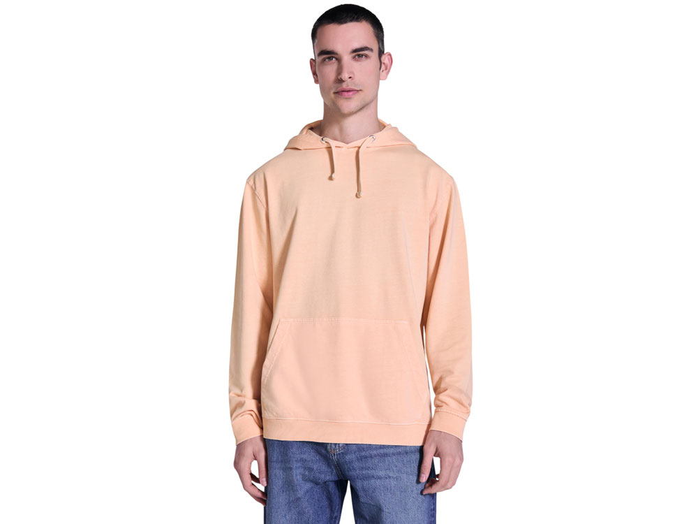 Толстовка с капюшоном KENIA унисекс, светло-абрикосовый выстиранный