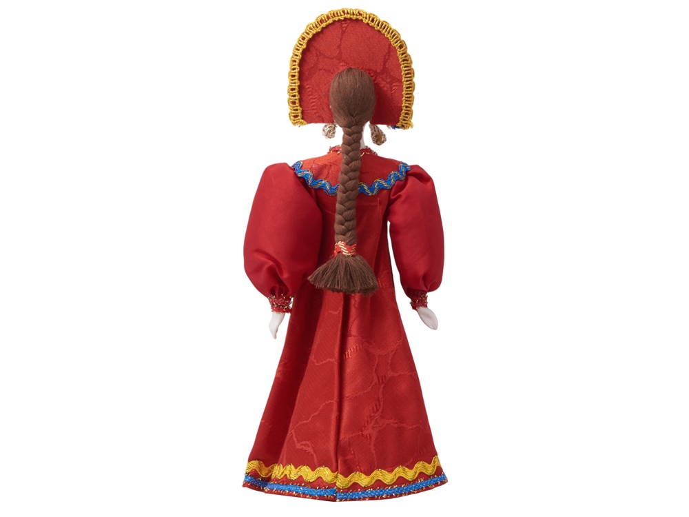 Подарочный набор: кукла фарфоровая, мед, красный