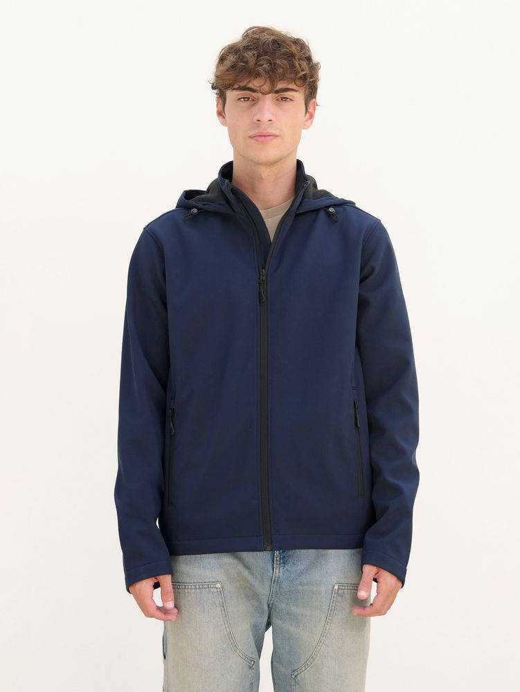 Куртка софтшелл с капюшоном мужская Race Men, темно-синяя