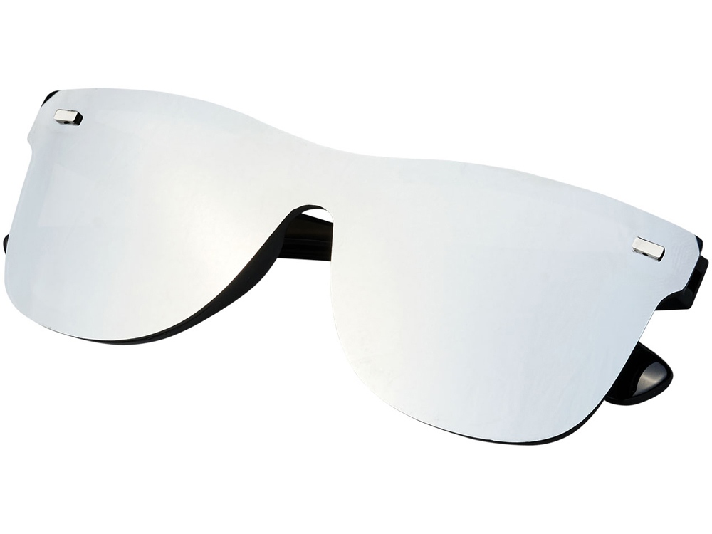 Солнцезащитные очки Shield с полностью зеркальными линзами, серебристый