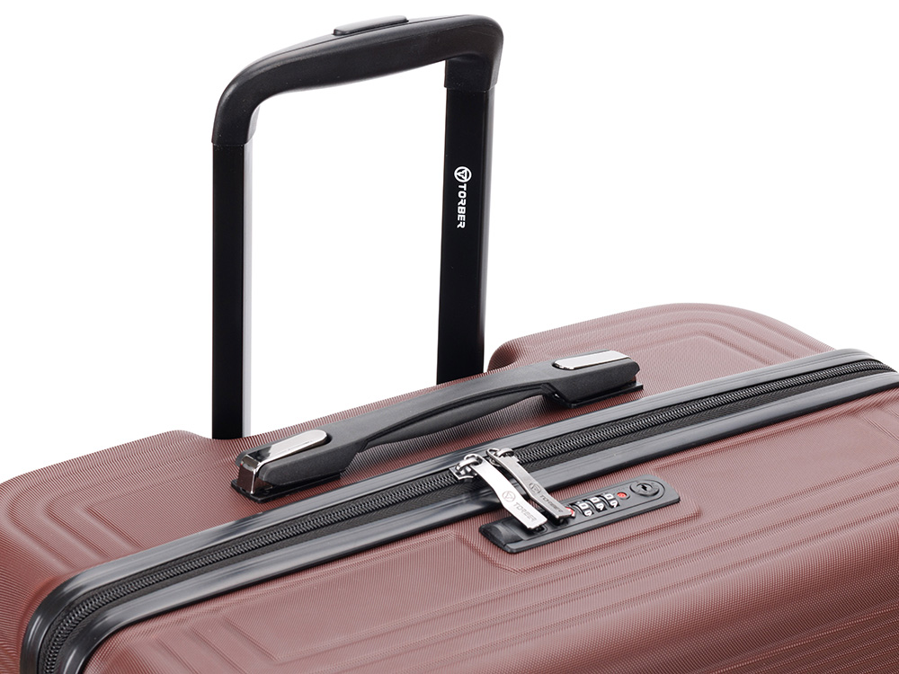 Чемодан TORBER Onego, бордовый, ABS-пластик, 69,5 х 46 х 26 см, 69 л