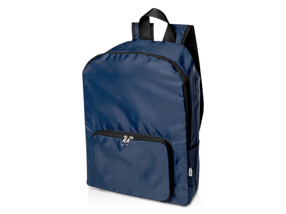 Складной рюкзак EcoFold объемом 15 л из переработанного ПЭТ-пластика - Темно - синий