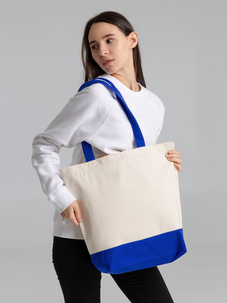 Холщовая сумка Shopaholic, ярко-синяя