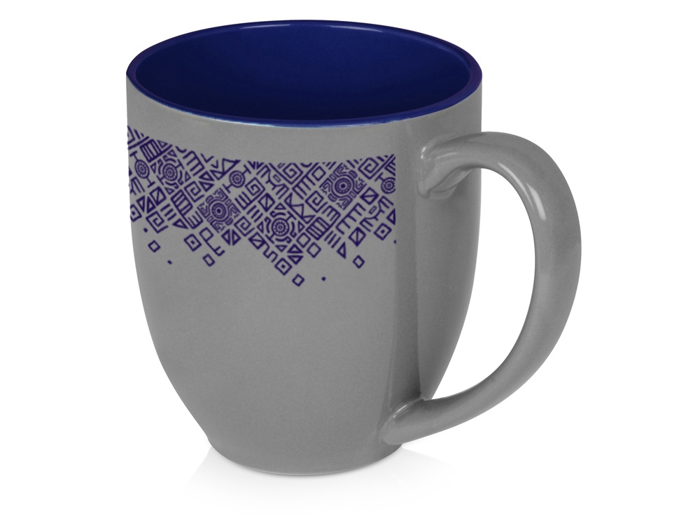 Кружка керамическая Gracy 470мл, серый/темно-синий