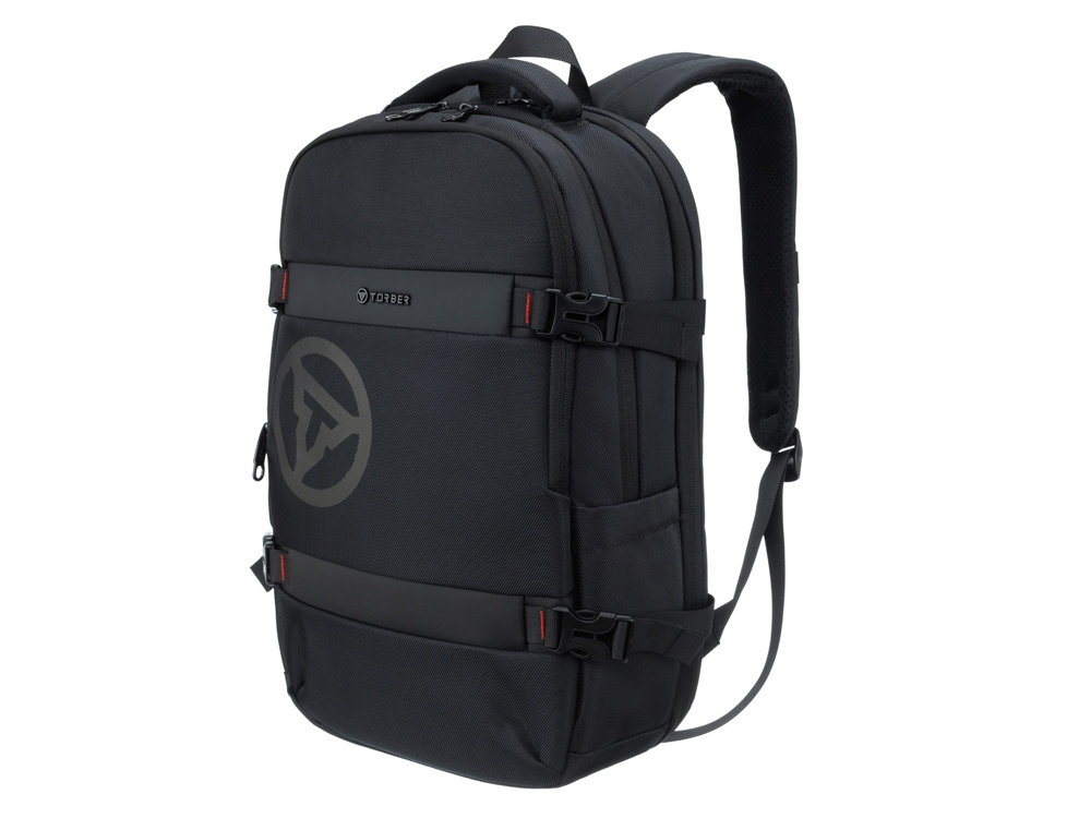 Рюкзак TORBER VOYAGE с отделением для ноутбука 18'', черный, полиэстер 900D, 34х16х47 см, 20 л