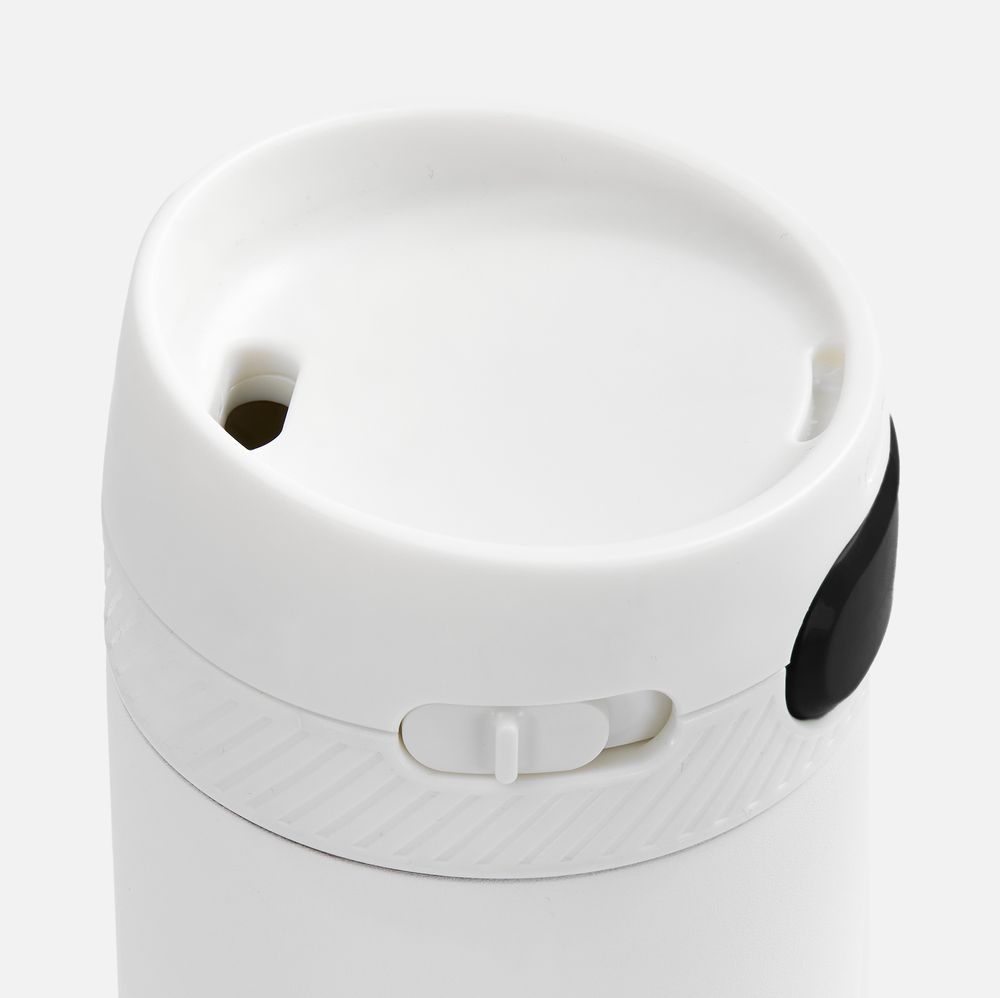 Термостакан X1 с цветной кнопкой, белый с черным