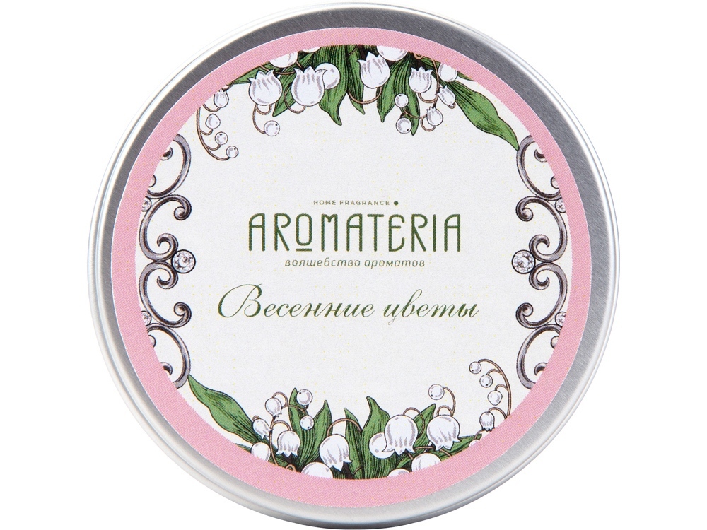 Набор: платок Ландыши и свеча Весенние цветы