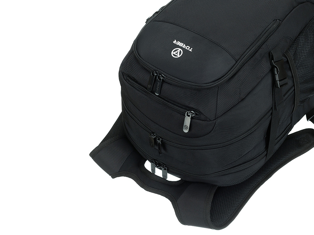 Рюкзак TORBER МЕГАПОЛИС с отделением для ноутбука 16, чёрный, полиэстер, 47 х 34 x 28 см