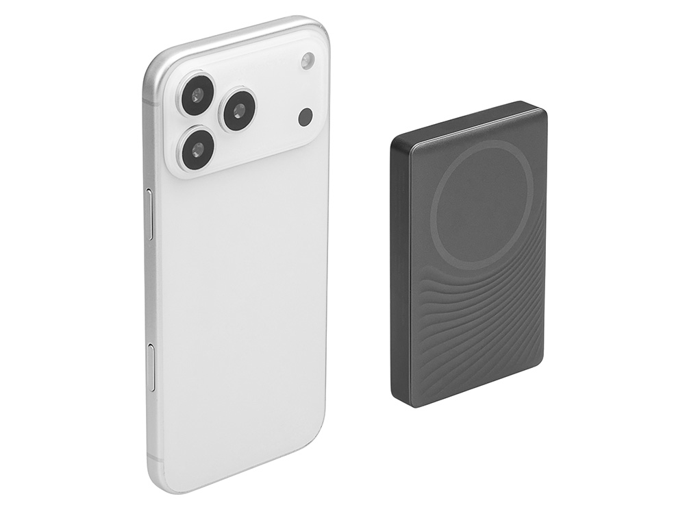 Магнитный беспроводной внешний аккумулятор, QC/PD Сёрф, 10000 мАч, серый