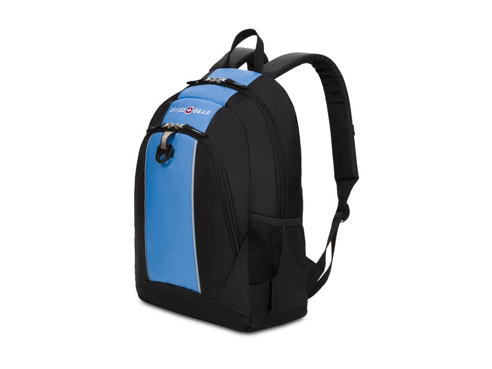 Рюкзак SWISSGEAR, чёрный/голубой, полиэстер, 32х14х45 см, 20 л
