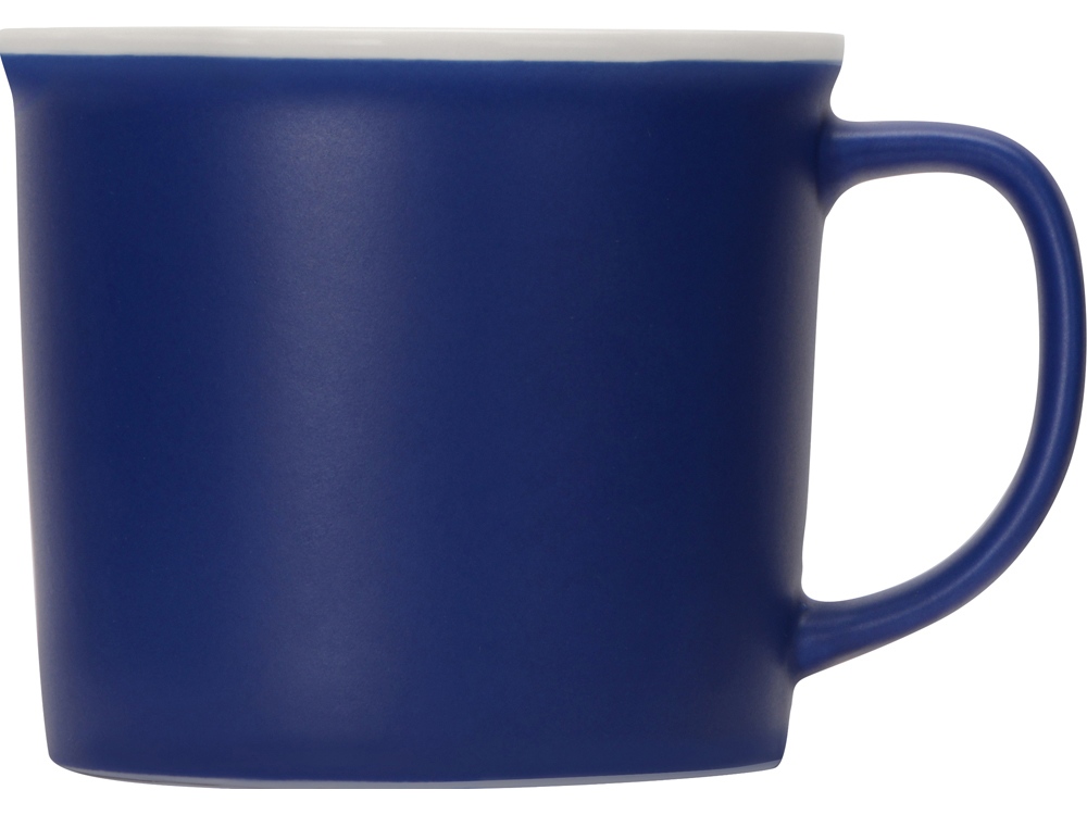 Матовая кружка Nancy 360 мл цветная снаружи, белая внутри, синий