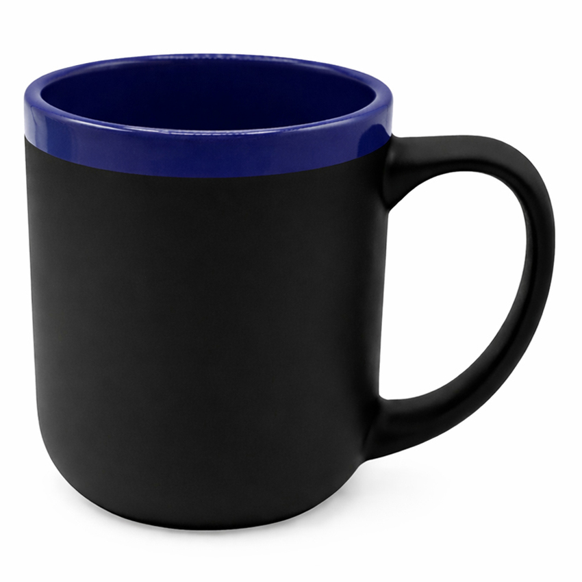 Кружка Barrel, софт-тач, чёрно-синяя