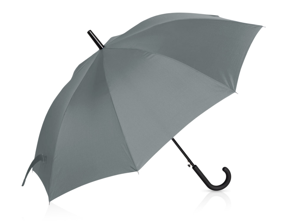 Зонт-трость Reviver с куполом из переработанного пластика, серый