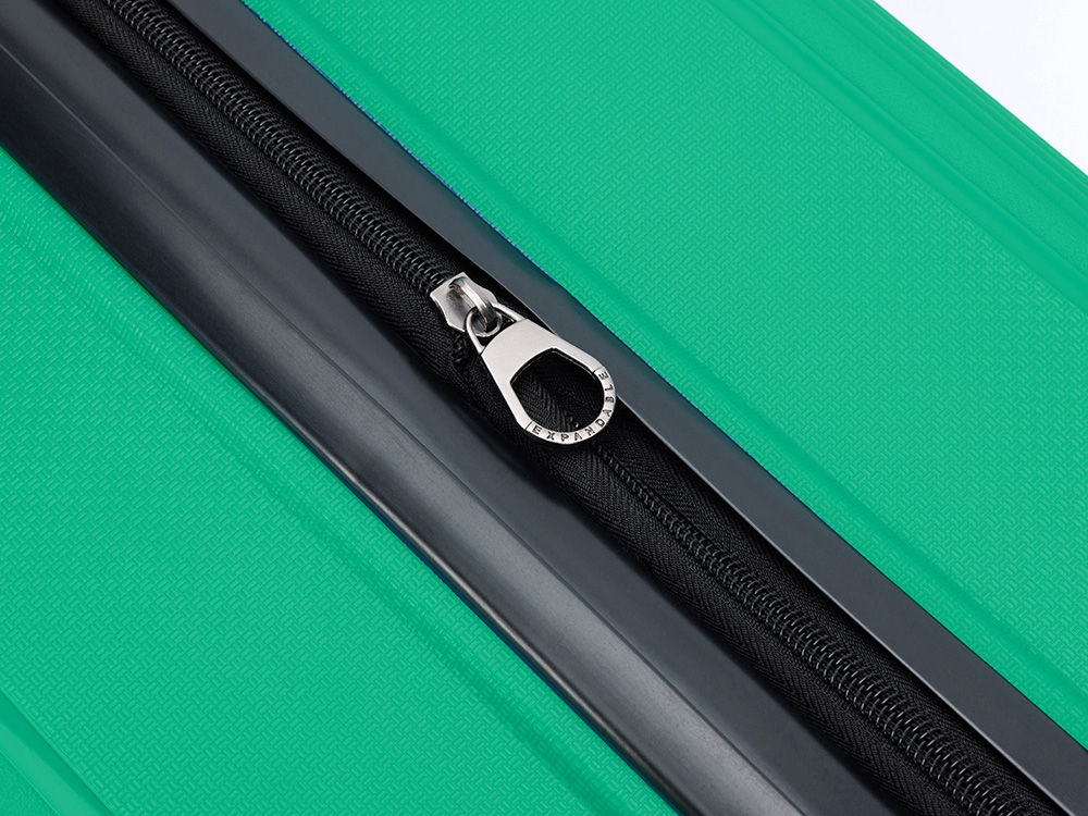 Чемодан TORBER В Отпуск, ярко-бирюзовый, полипропилен, 55 х 36 х 21,5 см, 37 л