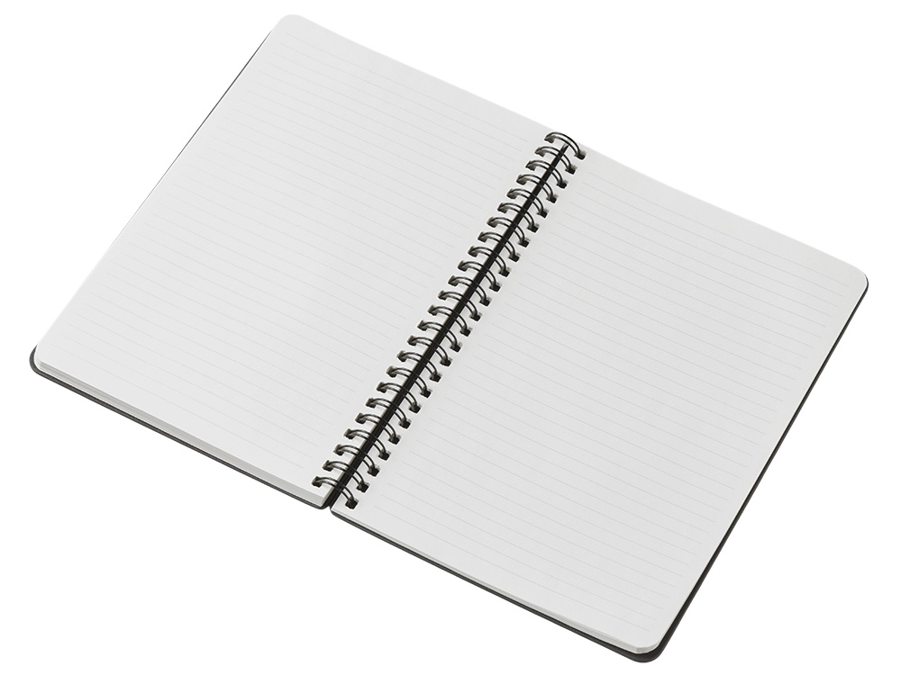 Блокнот А5 Dante из искусственной кожи на спирали, темно-серый