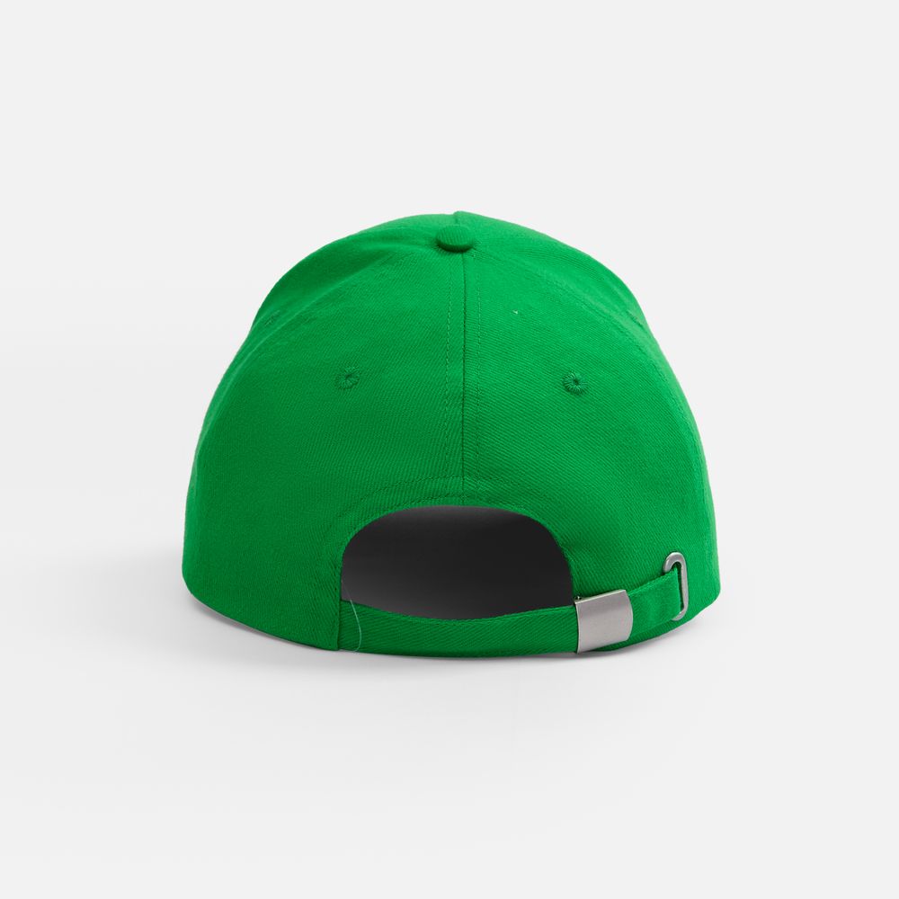 Бейсболка Classic 2.0, ярко-зеленая с белым кантом